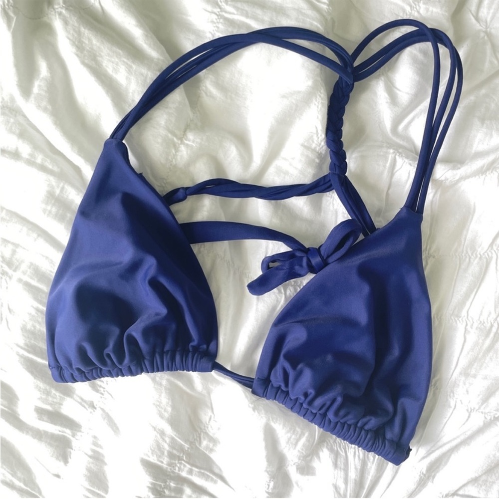 Royal Blue String Bikini Top Small